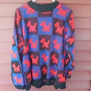 Vintage 80's Scottie Dog Acrylic Sweater
